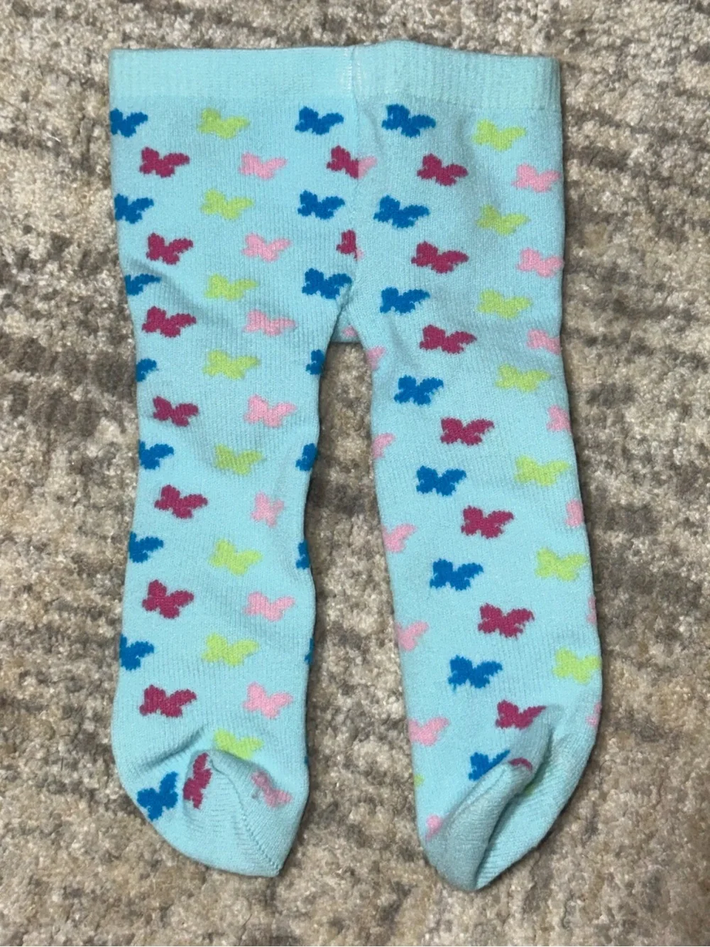 American girl Bitty Baby blue butterfly tights